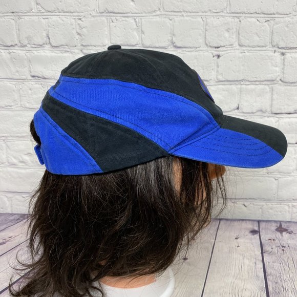 Vintage Polaris Hat Cap Kid's Size Strap Back Black Blue Multi Panel Embroidered - Picture 4 of 9